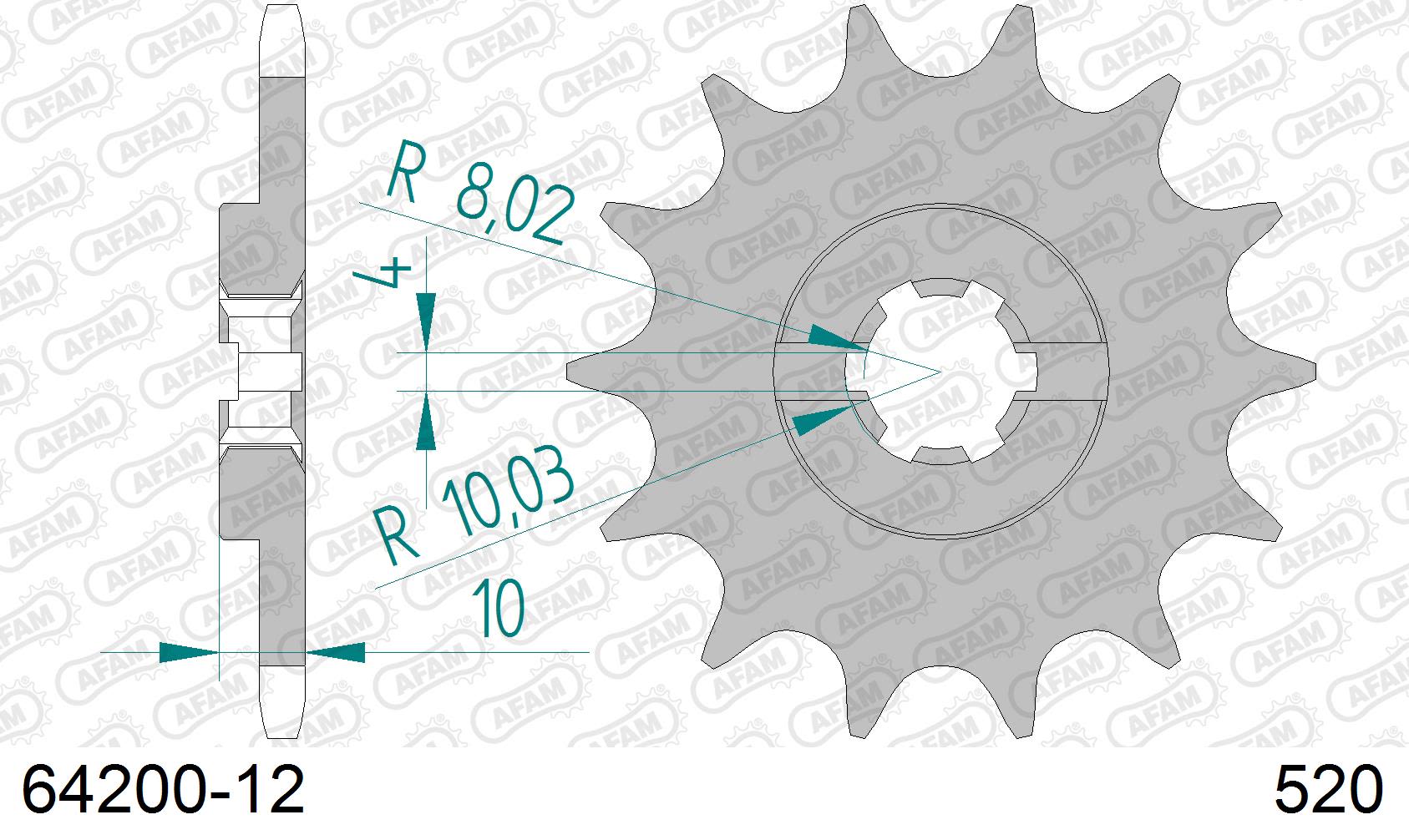 Pignone AFAM 64200-12 passo 520 HUSQVARNA CR 125 1995  -1997  