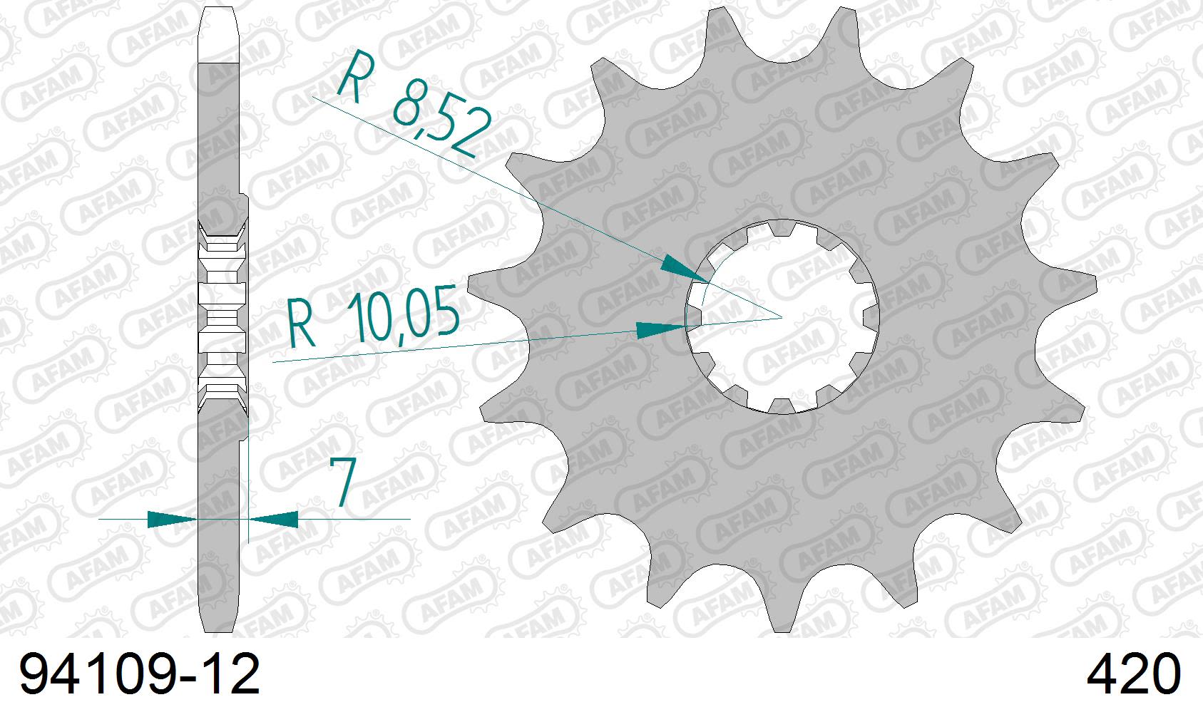 Pignone AFAM 94109-12 passo 420 APRILIA RX 50 1995  -1998  