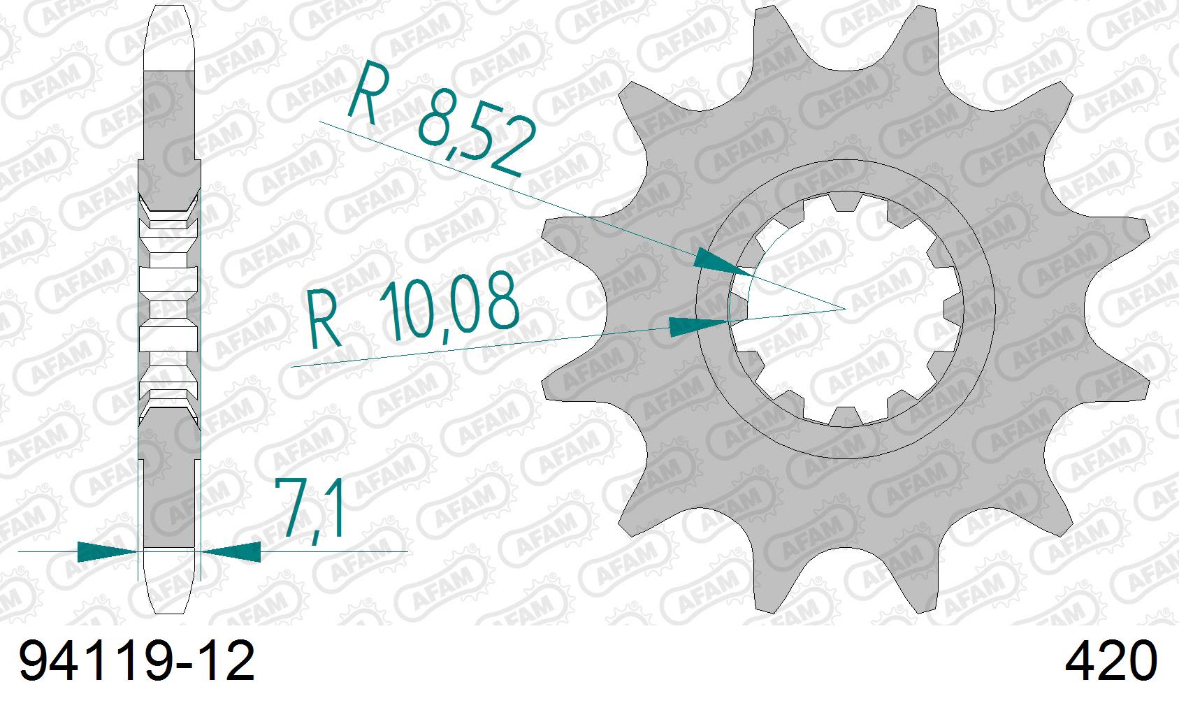 Pignone AFAM 94119-12 passo 420 APRILIA RS 50 1999  -2002  