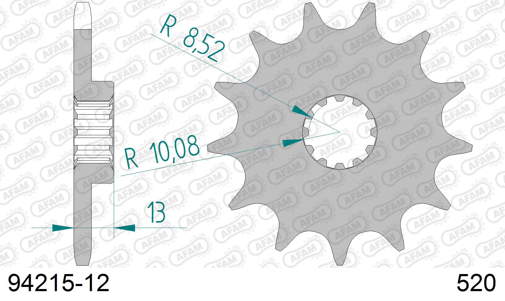 Pignone AFAM 94215-12 passo 520 T.M. EN 125 ENDURO 2012  -2020  