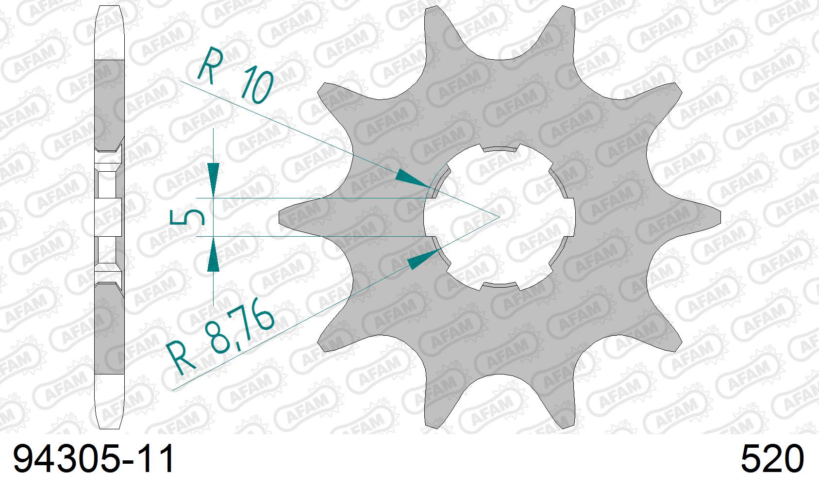 Pignone AFAM 94305-11 passo 520 GAS-GAS JTX 125 1995  -1998  