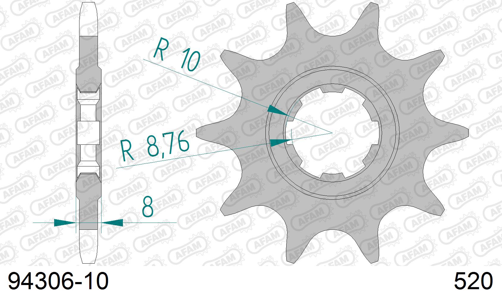 Pignone AFAM 94306-10 passo 520 SCORPA 250 TWENTY 2T 2015  -2016  