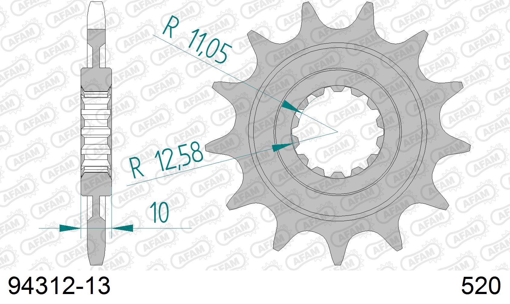 Pignone AFAM 94312-13 passo 520 GAS-GAS EC 250 ENDURO 1996