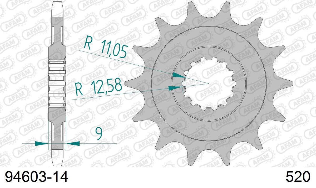 Pignone AFAM 94603-14 passo 520 MV AGUSTA F4 750 ORO 1999