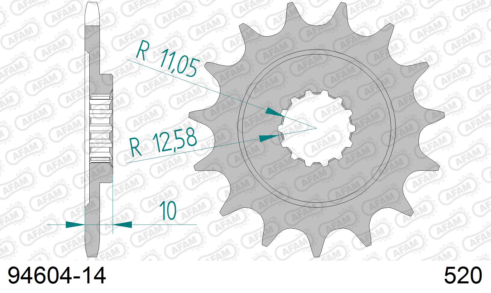 Pignone AFAM 94604-14 passo 520 MV AGUSTA 750 BRUTALE ORO 2003  -2005  