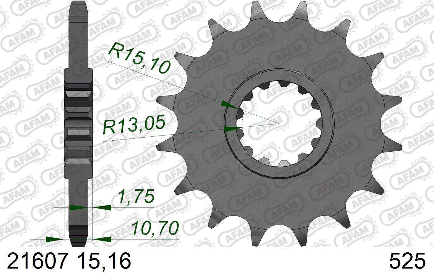 Pignone AFAM 21607NR-16 Passo 525 YAMAHA XTZ 700 D-B TENERE 2020  -2021  