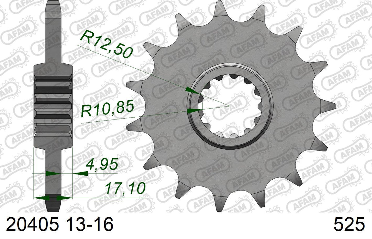 Pignone AFAM 20405NR-15 Passo 525 Con Gomma Antirumore HONDA VFR 400 R 1989  -1992  