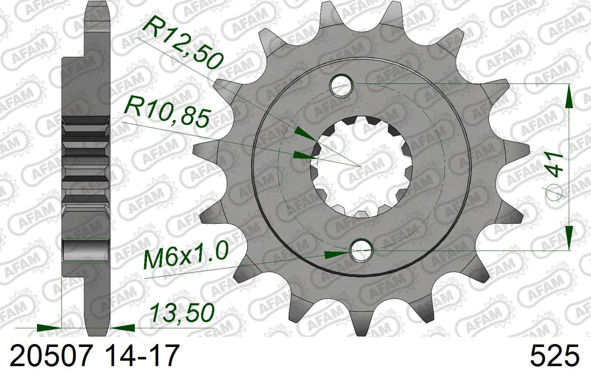 Pignone AFAM 20507NR-15 Passo 525 Con Gomma Antirumore HONDA XL 600 V TRANSALP 1989  -2000  