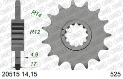 Pignone AFAM 20515NR-15 Passo 525 Con Gomma Antirumore HONDA CB 600 F HORNET 1998  -2006  