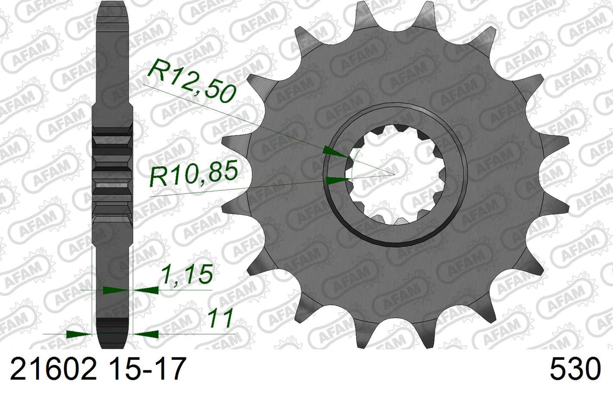 Pignone AFAM 21602NR-16 Passo 530 Con Gomma Antirumore YAMAHA FZR 1000 GENESIS 1987  -1988  