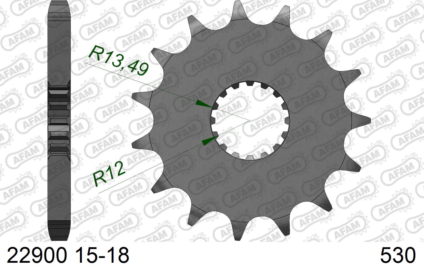 Pignone AFAM 22900NR-17 Passo 530 Con Gomma Antirumore SUZUKI GSX-R 1000 2009  -2016  