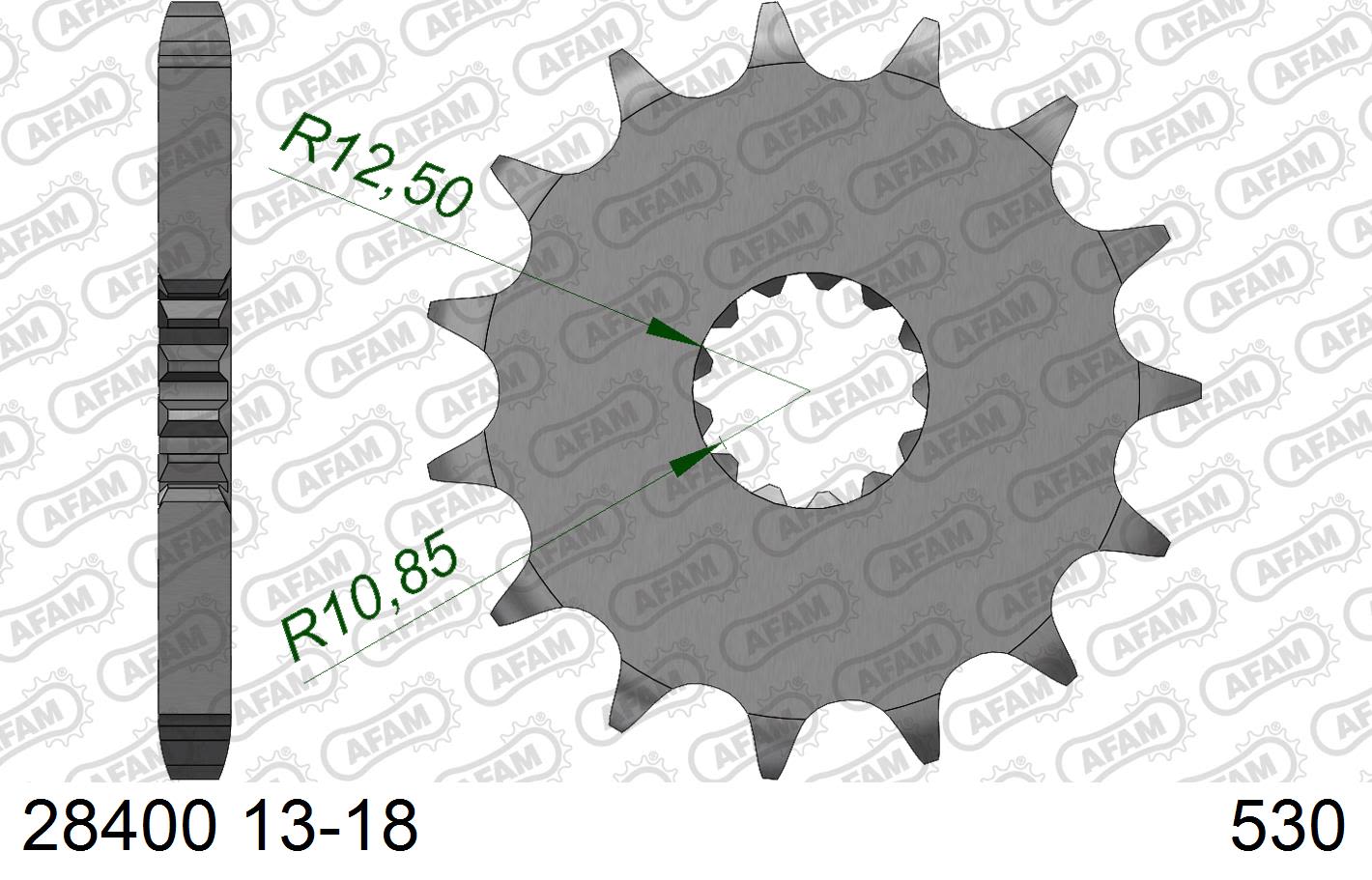 Pignone AFAM 28400NR-14 Passo 530 Con Gomma Antirumore SUZUKI GSX-R 1100 1986  -1988  