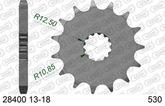 Pignone AFAM 28400NR-15 Passo 530 Con Gomma Antirumore KAWASAKI ZZR 500 ZX500 1990  -1992  