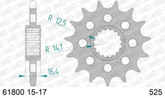 Pignone AFAM 61800NR-16 Passo 525 Con Gomma Antirumore KTM 990 ADVENTURE ABS 2006  -2012  