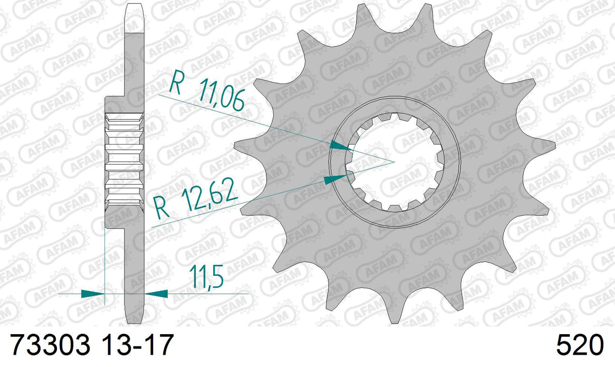 Pignone AFAM 73303NR-15 Passo 520 Con Gomma Antirumore HUSQVARNA 701 ENDURO 2016  -2022  