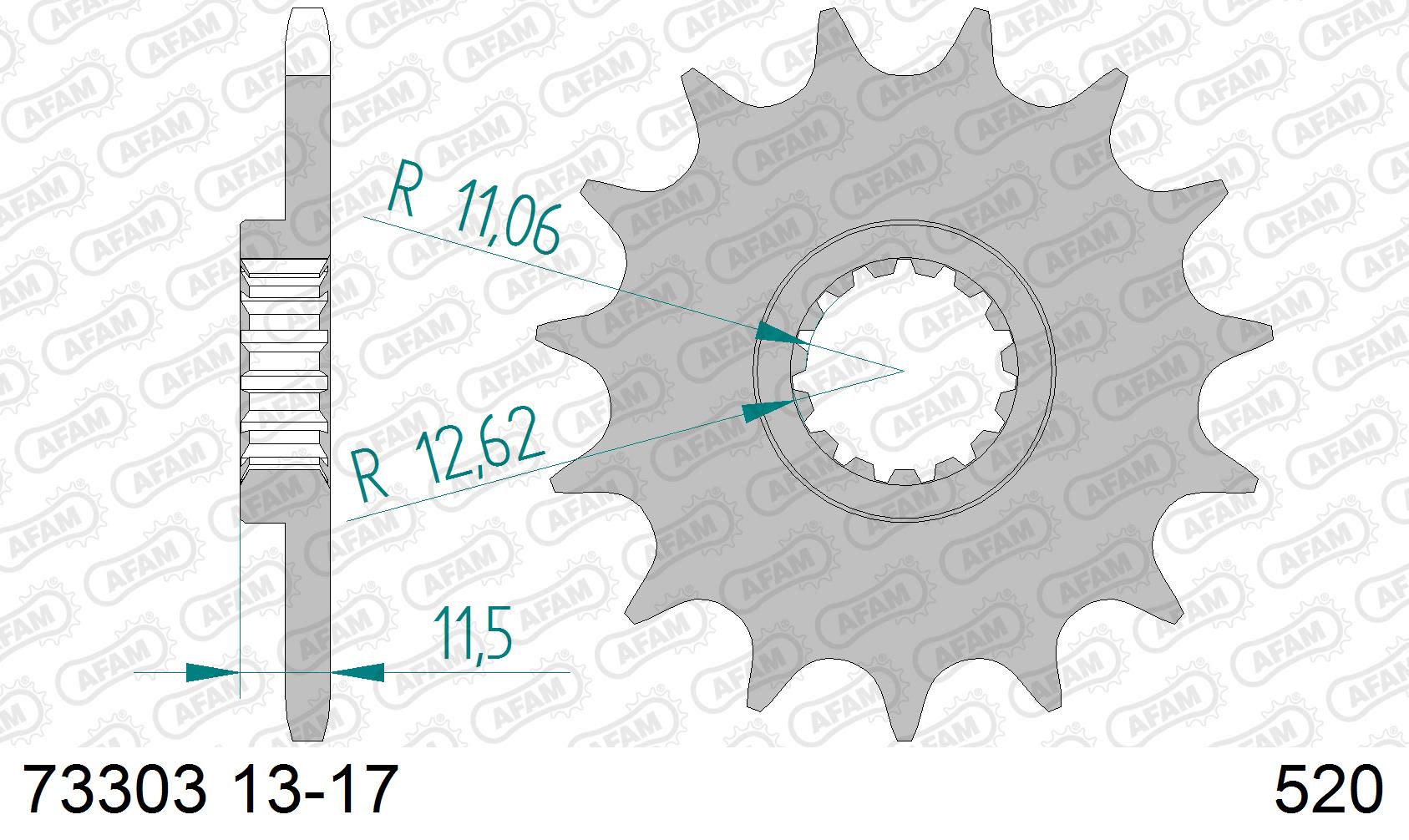 Pignone AFAM 73303NR-16 Passo 520 Con Gomma Antirumore HUSQVARNA 701 SUPERMOTO 2016  -2022  