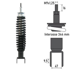 Ammortizzatore Posteriore PIAGGIO VESPA PK 50cc/PK XL 125cc