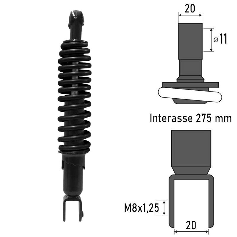 Ammortizzatore Posteriore MALAGUTI/MBK/YAMAHA 50cc