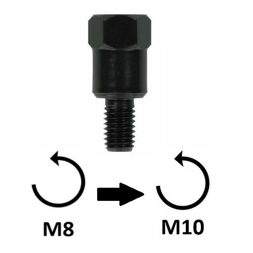 Adattatore Specchio - M8x1,25 SX (superiore) > M10x1,25 SX (inferiore)