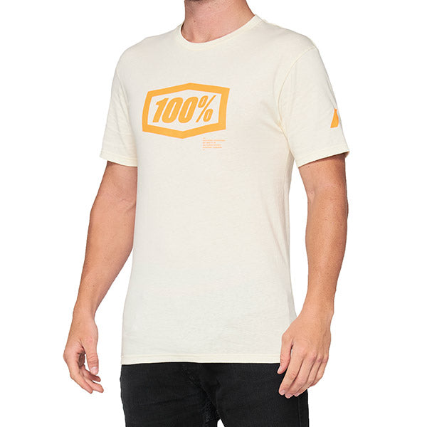 T-SHIRT 100% ESSENTIAL CHALK/ORANGE (TAGLIA XL)