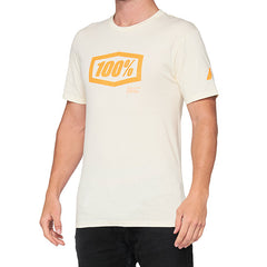 T-SHIRT 100% ESSENTIAL CHALK/ORANGE (TAGLIA XL)
