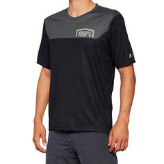 AIRMATIC MAGLIA A MANICHE CORTE BLACK/CHARCOAL - L