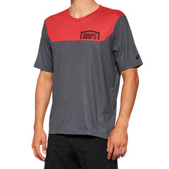 AIRMATIC MAGLIA A MANICHE CORTE RED/CHARCOAL - L
