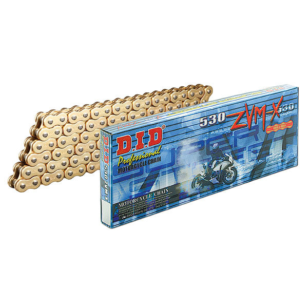 CATENA DID 530ZVM-X (Gold & Gold) - Lunghezza: 102 maglie con giunto a rivetto (ZJ)