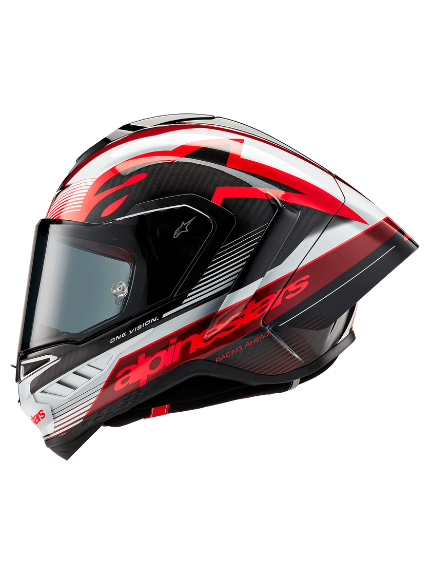 ALPINESTARS SUPERTECH R10 casco integrale Pista versione Team Carbon/ Rosso / Bianco