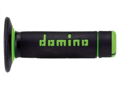 Puños de moto DOMINO OFF-ROAD A020 ​​120/123mm Negro-Verde, extremo cerrado