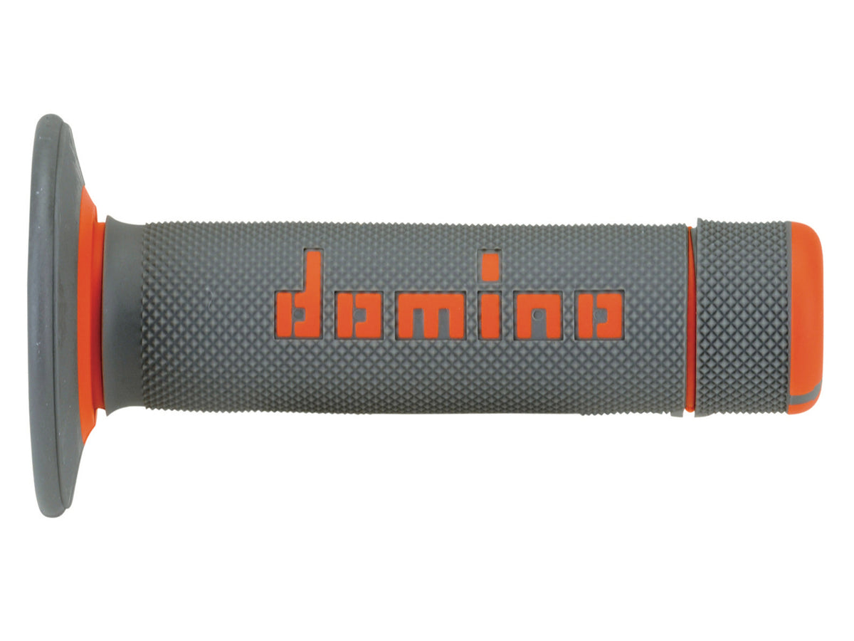 DOMINO OFF-ROAD Motorcycle Grips A020 ​​120/123mm Grey-Orange, closed end