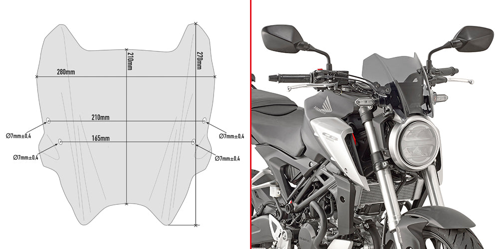 GIVI CUPOLINO HONDA CB125R FUMÉ '18CB300R (18