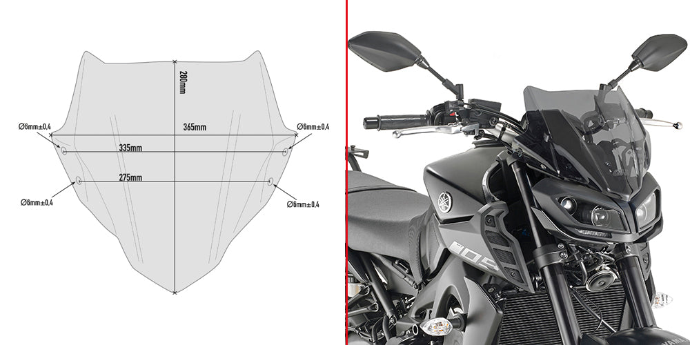 GIVI CUPOLINO Specifica FUME' Yamaha  MT-092017
