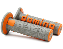 DOMINO Par de puños Off Road A360 120mm/123mm Gris-Naranja, extremo cerrado