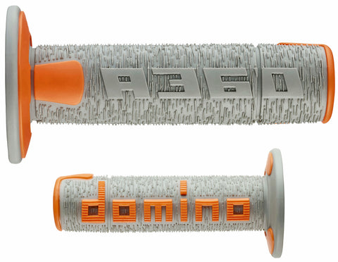 DOMINO Pair of grips Off Road A360 120mm/123mm Grey-Orange, closed end
