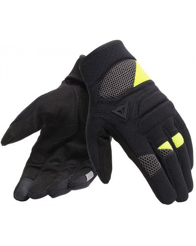 DAINESE FOCAL Guanto Tessuto UNISEX GLOVES NERO-GIALLO FLUO