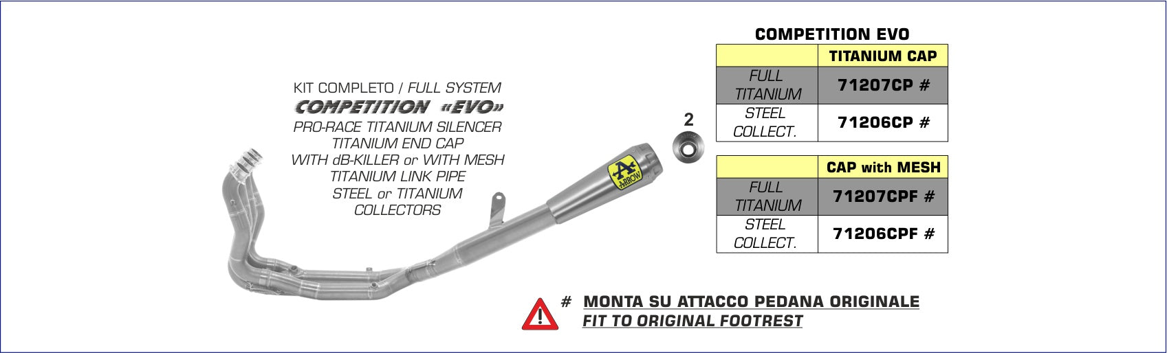 ARROW Kit completo COMPETITION EVO acero inoxidable / titanio para BMW S 1000 RR 2019-2023