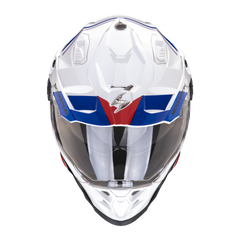 Casco Adventure SCORPION ADF-9000 AIR DESERT Blanco Azul Rojo