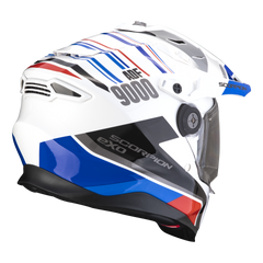 Casco Adventure SCORPION ADF-9000 AIR DESERT Blanco Azul Rojo