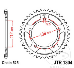 Corona Passo 525 per Honda Hornet 600, CB650, CBF 500, CBR 600, CBR 650, VT 750, VARADERO 1000