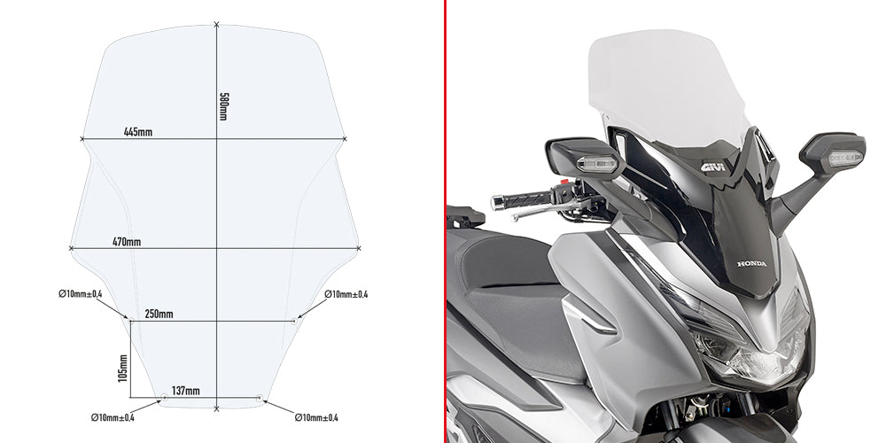 GIVI PARABREZZA HON. FORZA 300 2018