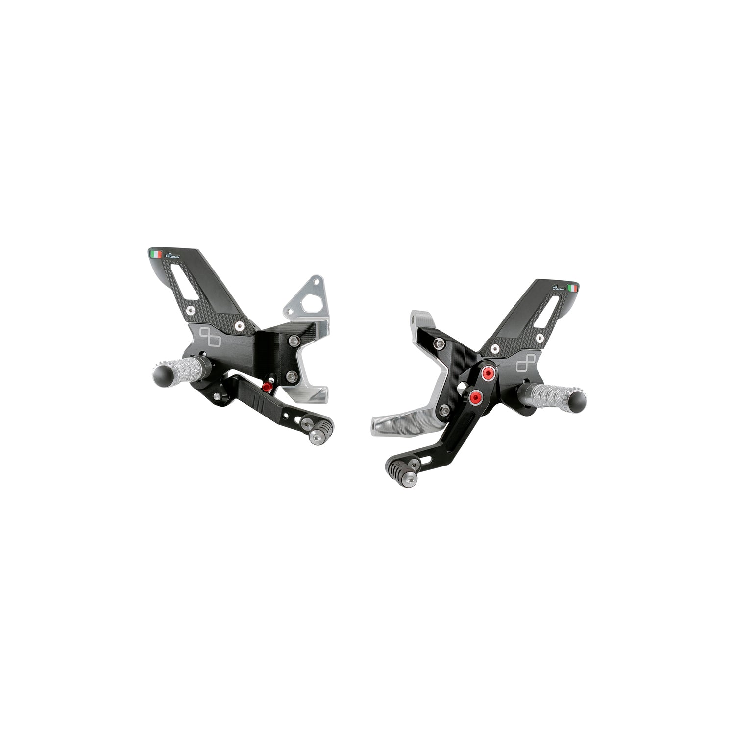 LIGHTECH Pedane Regolabili Con Poggia Piedi Fissi (Track Use) per Ducati Panigale 1199 2012