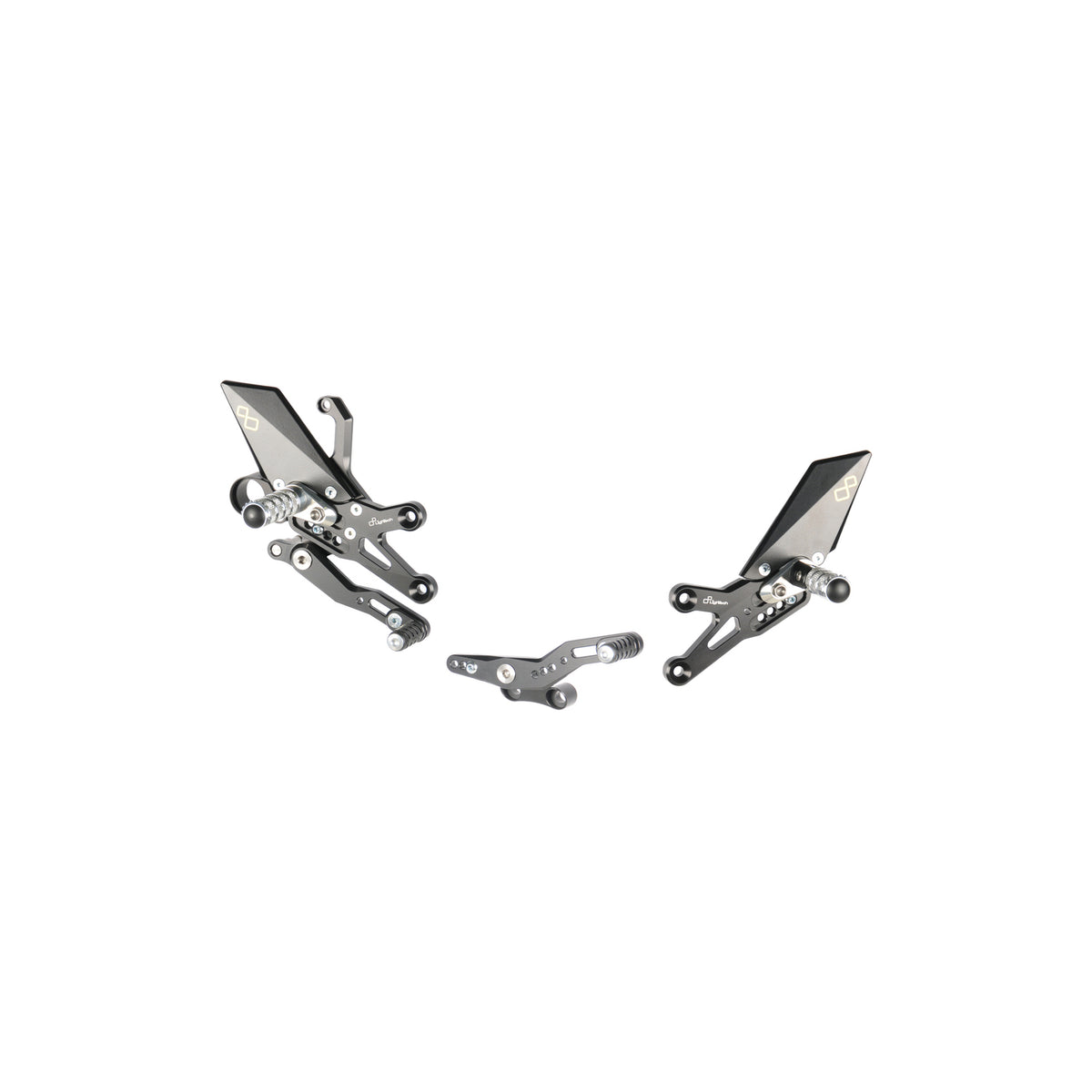 LIGHTECH Pedane Regolabili Con Poggia Piedi Fissi per Honda CBR1000RR 2008