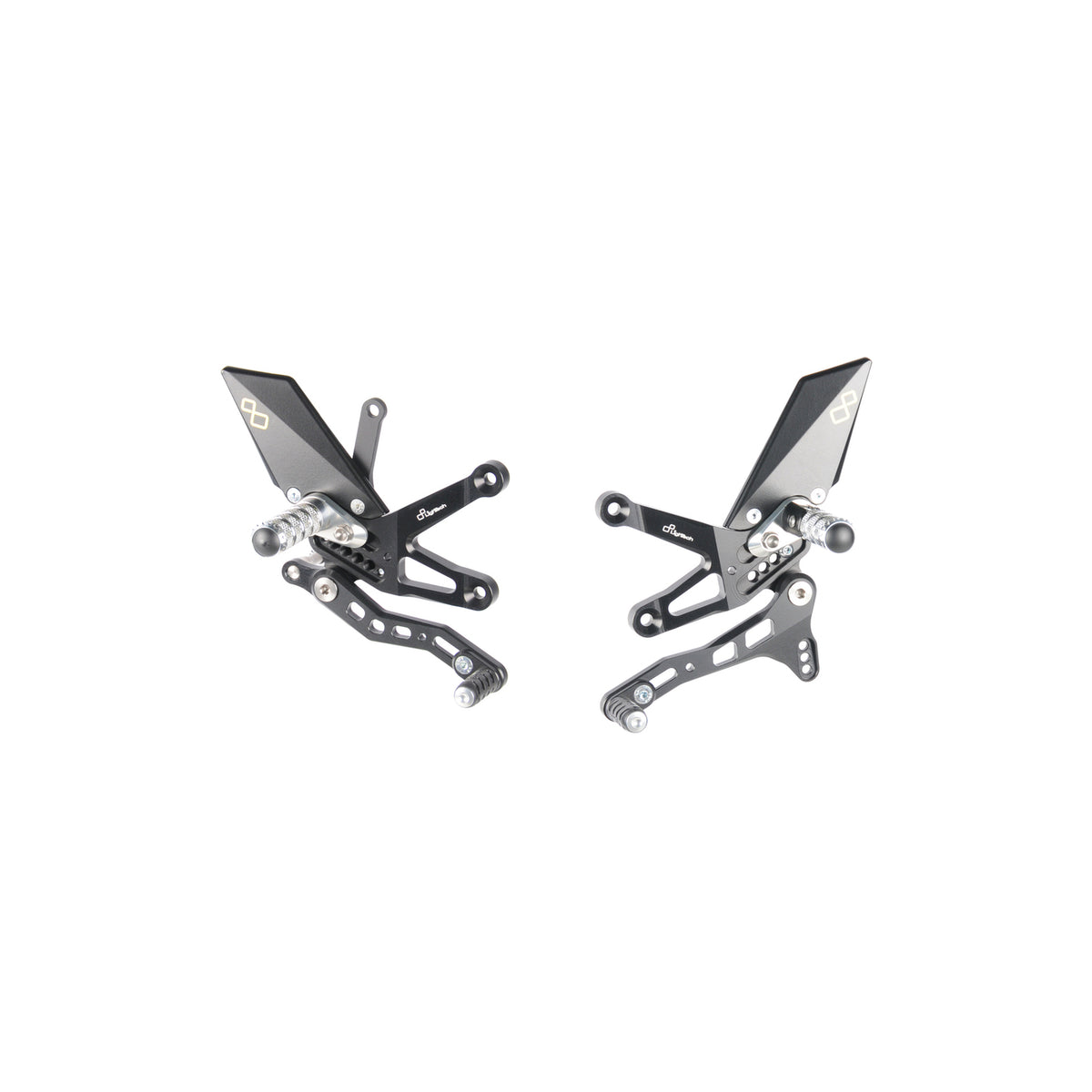 LIGHTECH Pedane Regolabili Con Poggiapiedi Snodati per Kawasaki ZX10R 2016