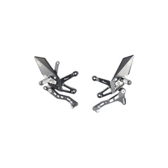 LIGHTECH Pedane Regolabili Con Poggiapiedi Snodati per Kawasaki ZX10R 2016