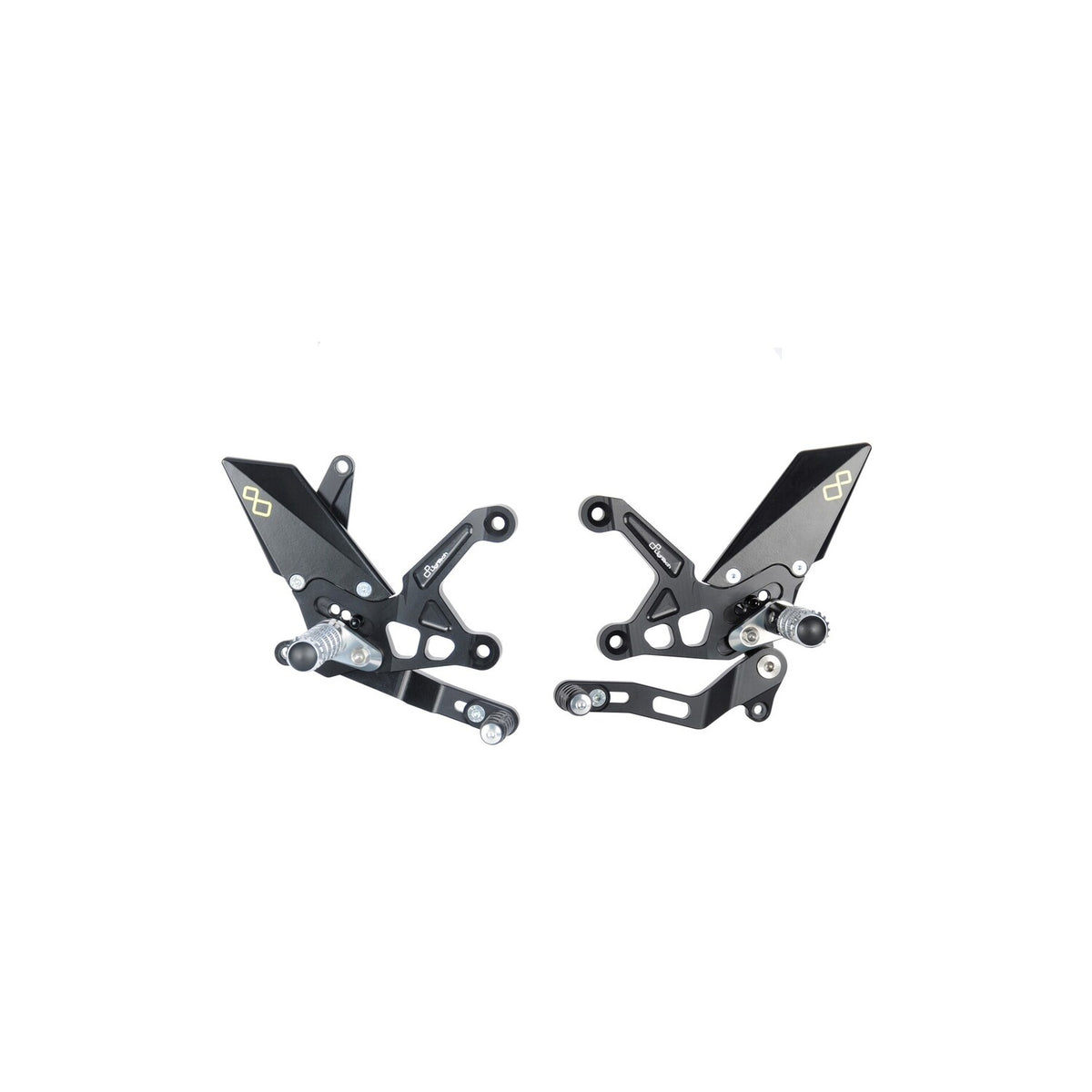 LIGHTECH Pedane Regolabili Con Poggiapiedi Snodati per Kawasaki Z900 2017