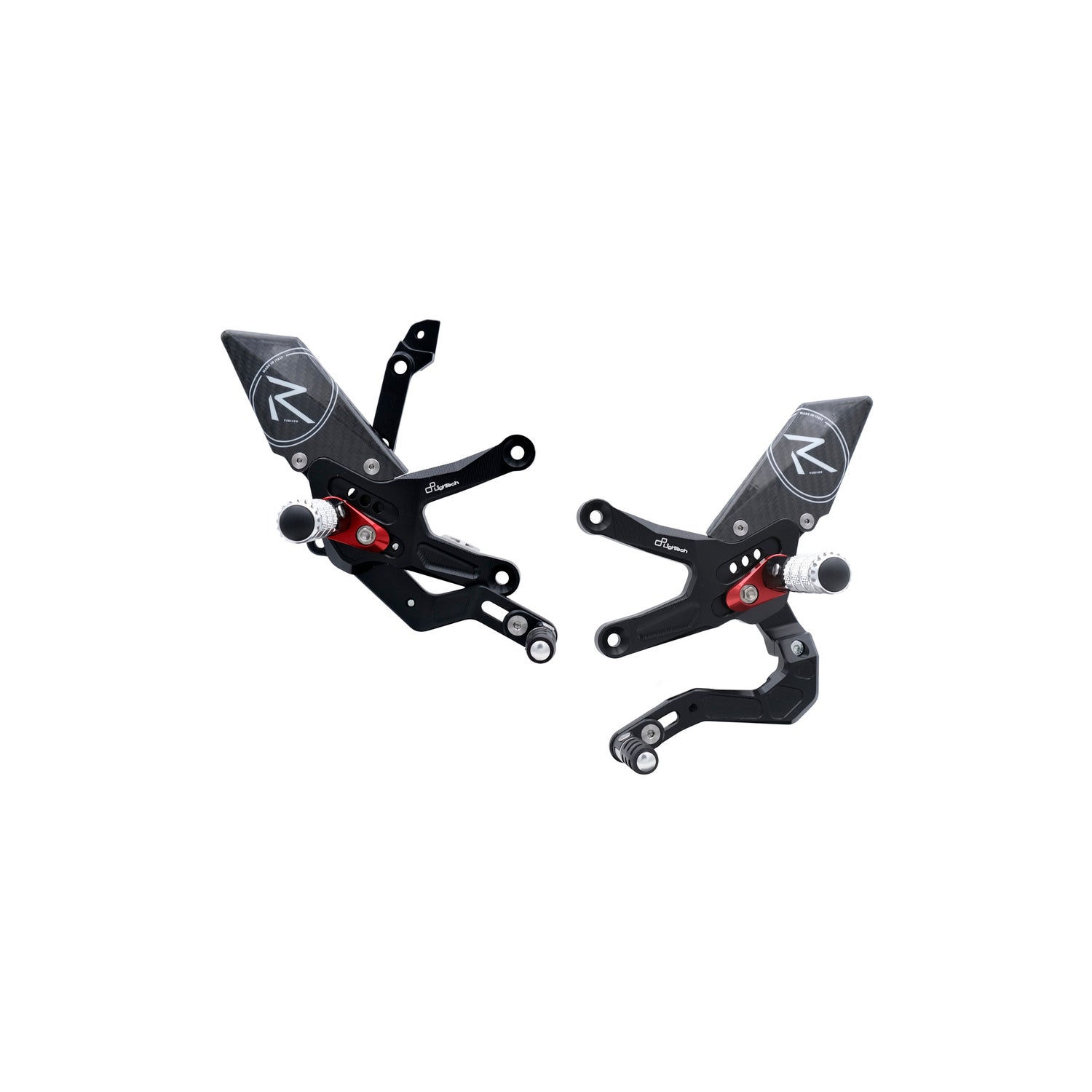 LIGHTECH Pedane Regolabili R Version, Cambio Rovesciato per Kawasaki ZX10R 2021