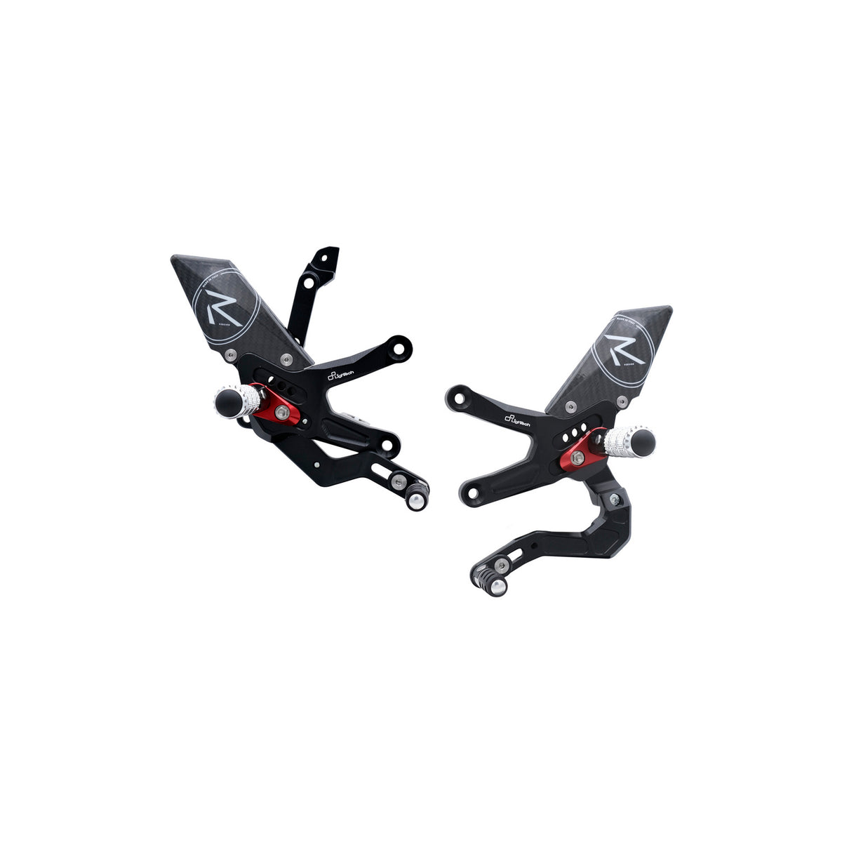 LIGHTECH Pedane Regolabili R Version, Cambio Rovesciato per Kawasaki ZX10R 2021