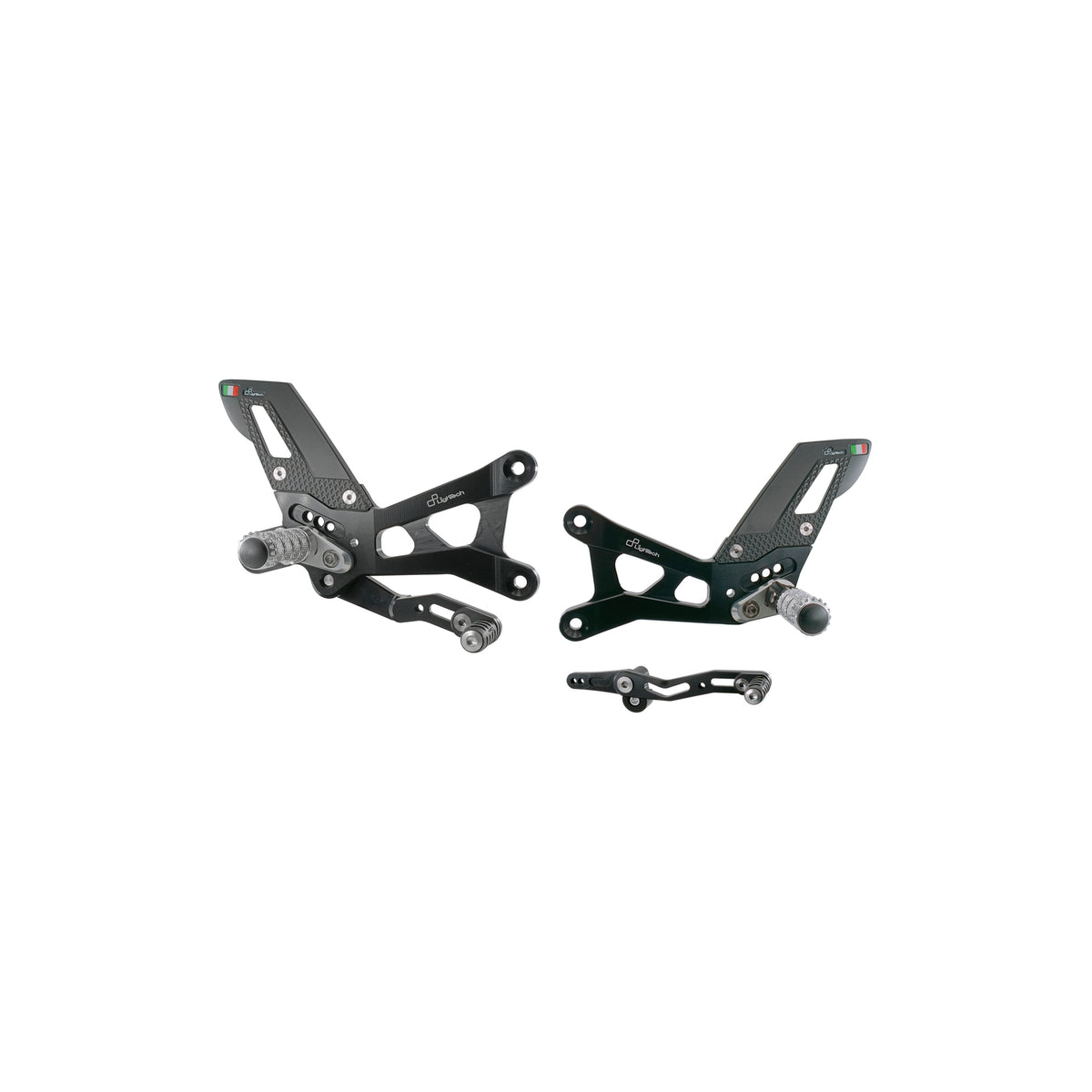 LIGHTECH Pedane Regolabili Con Poggiapiedi Snodati per Yamaha R6 2017