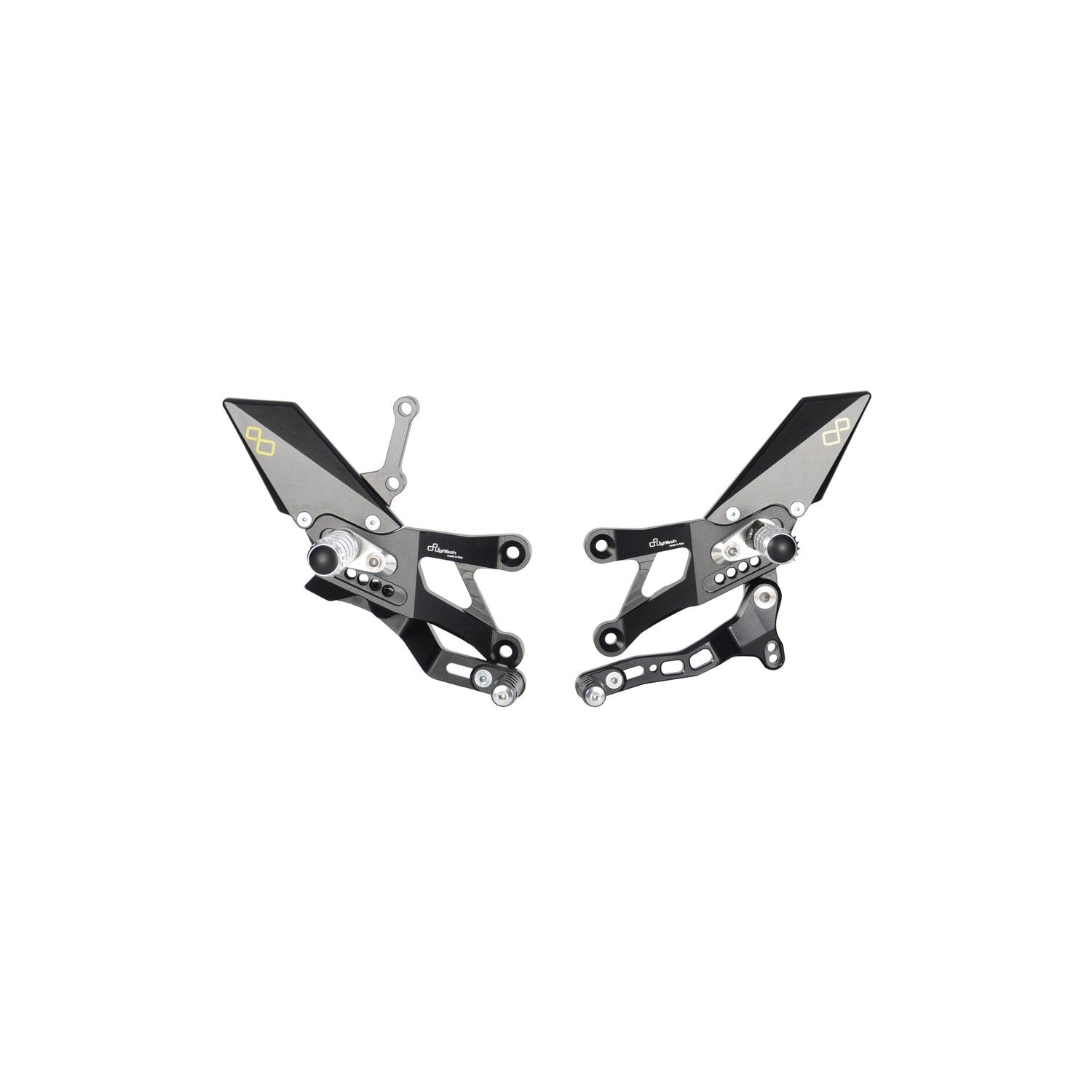 LIGHTECH Pedane Regolabili Con Poggiapiedi Snodati per Yamaha R3 2015
